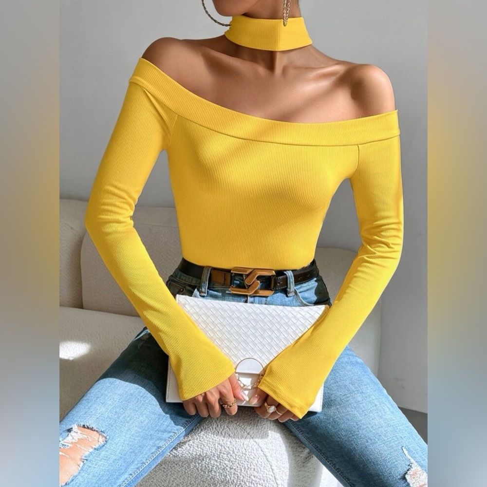 BRAND NEW Halter Neck Rib-knit Tee